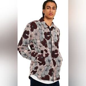 Soulland ‘MAPP’ Light Zip Floral Jacquard Jacket, Size Large NWT